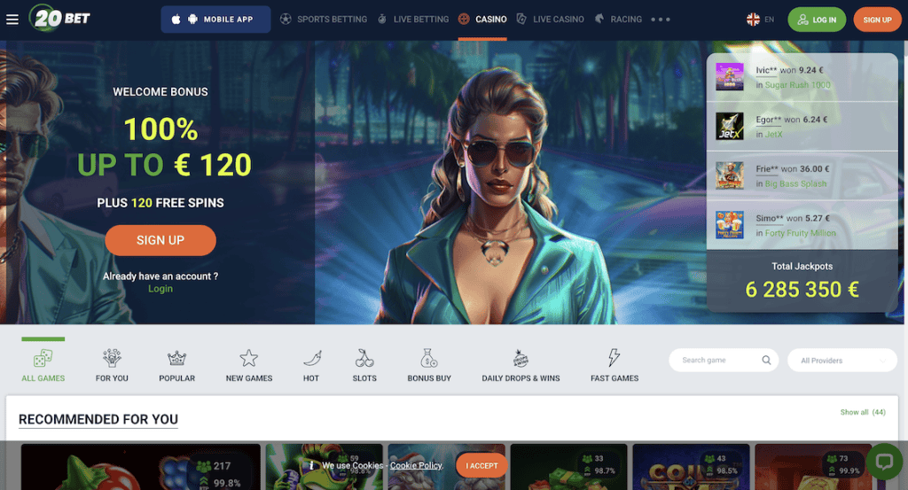 20bet Casino početna stranica